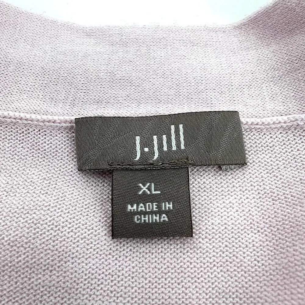 J. Jill Womens Pink Cardigan Sweater and Matching Paisley Print Shawl Scarf XL